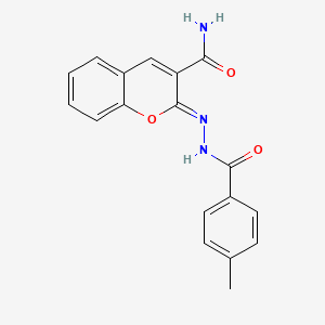 (2Z)-2-{[(4-methylphenyl)formamido]imino}-2H-chromene-3-carboxamide