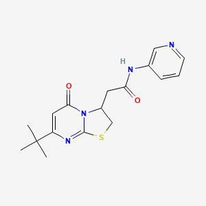 2-{7-tert-butyl-5-oxo-2H,3H,5H-[1,3]thiazolo[3,2-a]pyrimidin-3-yl}-N-(pyridin-3-yl)acetamide