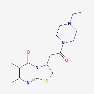 molecular formula C16H24N4O2S B6497921 3-[2-(4-ethylpiperazin-1-yl)-2-oxoethyl]-6,7-dimethyl-2H,3H,5H-[1,3]thiazolo[3,2-a]pyrimidin-5-one CAS No. 953214-66-9