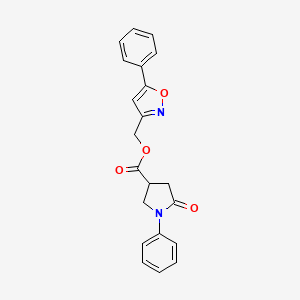 (5-phenyl-1,2-oxazol-3-yl)methyl 5-oxo-1-phenylpyrrolidine-3-carboxylate