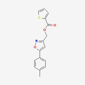 molecular formula C16H13NO3S B6497963 [5-(4-methylphenyl)-1,2-oxazol-3-yl]methyl thiophene-2-carboxylate CAS No. 946264-71-7