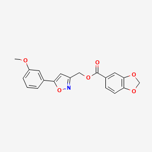 molecular formula C19H15NO6 B6497964 [5-(3-methoxyphenyl)-1,2-oxazol-3-yl]methyl 2H-1,3-benzodioxole-5-carboxylate CAS No. 953017-43-1