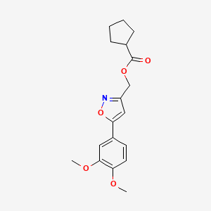 [5-(3,4-dimethoxyphenyl)-1,2-oxazol-3-yl]methyl cyclopentanecarboxylate