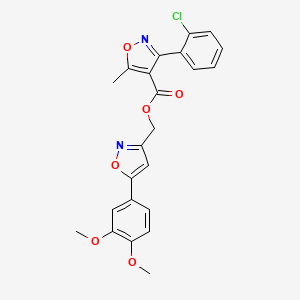 molecular formula C23H19ClN2O6 B6497992 [5-(3,4-dimethoxyphenyl)-1,2-oxazol-3-yl]methyl 3-(2-chlorophenyl)-5-methyl-1,2-oxazole-4-carboxylate CAS No. 953009-15-9
