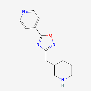 molecular formula C13H16N4O B6498002 4-{3-[(piperidin-3-yl)methyl]-1,2,4-oxadiazol-5-yl}pyridine CAS No. 1407026-49-6