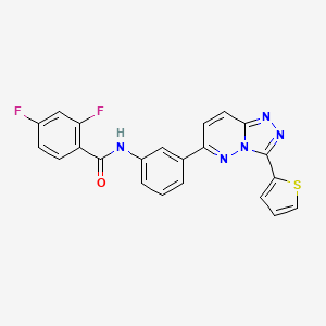 molecular formula C22H13F2N5OS B6498008 2,4-difluoro-N-{3-[3-(thiophen-2-yl)-[1,2,4]triazolo[4,3-b]pyridazin-6-yl]phenyl}benzamide CAS No. 891122-85-3