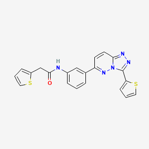molecular formula C21H15N5OS2 B6498010 2-(thiophen-2-yl)-N-{3-[3-(thiophen-2-yl)-[1,2,4]triazolo[4,3-b]pyridazin-6-yl]phenyl}acetamide CAS No. 891123-17-4