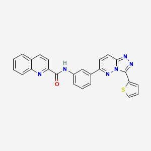 molecular formula C25H16N6OS B6498015 N-{3-[3-(thiophen-2-yl)-[1,2,4]triazolo[4,3-b]pyridazin-6-yl]phenyl}quinoline-2-carboxamide CAS No. 891125-32-9