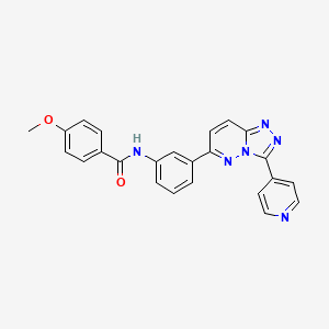 molecular formula C24H18N6O2 B6498022 4-methoxy-N-{3-[3-(pyridin-4-yl)-[1,2,4]triazolo[4,3-b]pyridazin-6-yl]phenyl}benzamide CAS No. 891110-54-6