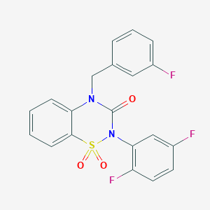 molecular formula C20H13F3N2O3S B6498161 2-(2,5-difluorophenyl)-4-[(3-fluorophenyl)methyl]-3,4-dihydro-2H-1lambda6,2,4-benzothiadiazine-1,1,3-trione CAS No. 941950-49-8