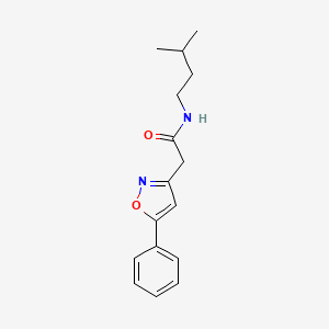 molecular formula C16H20N2O2 B6498212 N-(3-methylbutyl)-2-(5-phenyl-1,2-oxazol-3-yl)acetamide CAS No. 952999-41-6