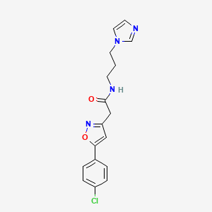 B6498262 2-[5-(4-chlorophenyl)-1,2-oxazol-3-yl]-N-[3-(1H-imidazol-1-yl)propyl]acetamide CAS No. 953176-04-0
