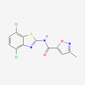 molecular formula C12H7Cl2N3O2S B6498519 N-(4,7-dichloro-1,3-benzothiazol-2-yl)-3-methyl-1,2-oxazole-5-carboxamide CAS No. 946205-07-8