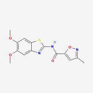 molecular formula C14H13N3O4S B6498521 N-(5,6-dimethoxy-1,3-benzothiazol-2-yl)-3-methyl-1,2-oxazole-5-carboxamide CAS No. 946287-11-2