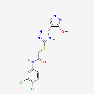 B6498571 N-(3,4-dichlorophenyl)-2-{[5-(3-methoxy-1-methyl-1H-pyrazol-4-yl)-4-methyl-4H-1,2,4-triazol-3-yl]sulfanyl}acetamide CAS No. 1014092-45-5