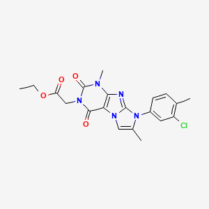 molecular formula C20H20ClN5O4 B6498597 ethyl 2-[8-(3-chloro-4-methylphenyl)-1,7-dimethyl-2,4-dioxo-1H,2H,3H,4H,8H-imidazo[1,2-g]purin-3-yl]acetate CAS No. 878729-17-0