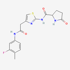 N-(4-{[(3-fluoro-4-methylphenyl)carbamoyl]methyl}-1,3-thiazol-2-yl)-5-oxopyrrolidine-2-carboxamide