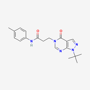 3-{1-tert-butyl-4-oxo-1H,4H,5H-pyrazolo[3,4-d]pyrimidin-5-yl}-N-(4-methylphenyl)propanamide