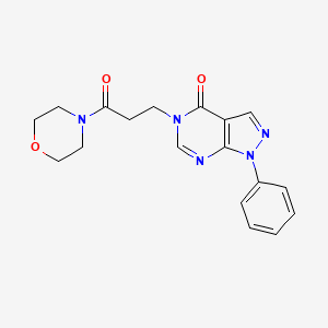 molecular formula C18H19N5O3 B6498827 5-[3-(morpholin-4-yl)-3-oxopropyl]-1-phenyl-1H,4H,5H-pyrazolo[3,4-d]pyrimidin-4-one CAS No. 953151-79-6
