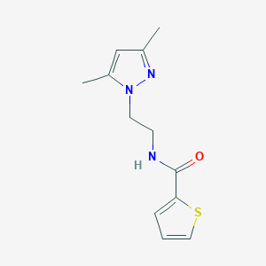 molecular formula C12H15N3OS B6498833 N-[2-(3,5-dimethylpyrazolyl)ethyl]-2-thienylcarboxamide CAS No. 890601-75-9
