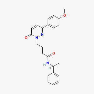 molecular formula C23H25N3O3 B6499005 4-[3-(4-methoxyphenyl)-6-oxo-1,6-dihydropyridazin-1-yl]-N-(1-phenylethyl)butanamide CAS No. 953145-68-1