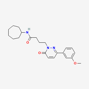 molecular formula C22H29N3O3 B6499021 N-cycloheptyl-4-[3-(3-methoxyphenyl)-6-oxo-1,6-dihydropyridazin-1-yl]butanamide CAS No. 953185-76-7