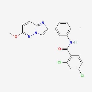 2,4-dichloro-N-(5-{6-methoxyimidazo[1,2-b]pyridazin-2-yl}-2-methylphenyl)benzamide