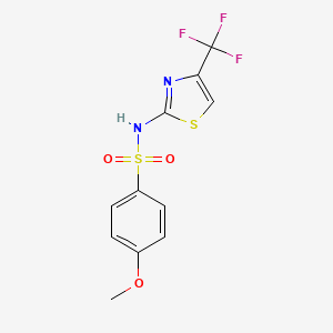 molecular formula C11H9F3N2O3S2 B6499286 4-methoxy-N-(4-(trifluoromethyl)thiazol-2-yl)benzenesulfonamide CAS No. 315240-46-1