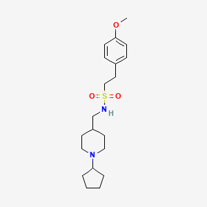 molecular formula C20H32N2O3S B6499336 N-[(1-cyclopentylpiperidin-4-yl)methyl]-2-(4-methoxyphenyl)ethane-1-sulfonamide CAS No. 953209-96-6