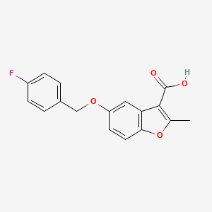 molecular formula C17H13FO4 B6499360 5-[(4-fluorophenyl)methoxy]-2-methyl-1-benzofuran-3-carboxylic acid CAS No. 300674-16-2
