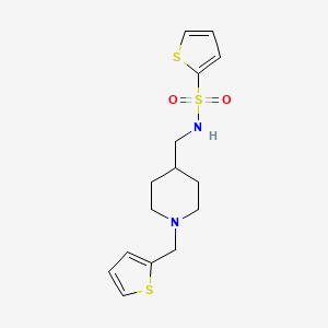 molecular formula C15H20N2O2S3 B6499366 N-({1-[(thiophen-2-yl)methyl]piperidin-4-yl}methyl)thiophene-2-sulfonamide CAS No. 952966-24-4