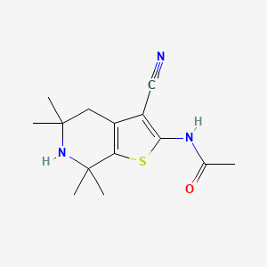 molecular formula C14H19N3OS B6499492 N-(3-cyano-5,5,7,7-tetramethyl-4,5,6,7-tetrahydrothieno[2,3-c]pyridin-2-yl)acetamide CAS No. 215368-41-5