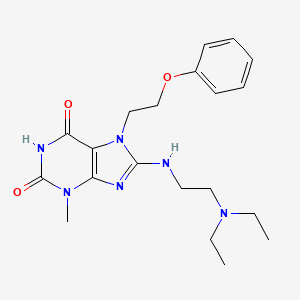 8-{[2-(diethylamino)ethyl]amino}-3-methyl-7-(2-phenoxyethyl)-2,3,6,7-tetrahydro-1H-purine-2,6-dione