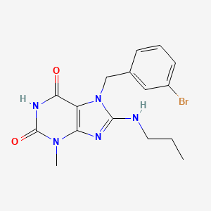 7-[(3-bromophenyl)methyl]-3-methyl-8-(propylamino)-2,3,6,7-tetrahydro-1H-purine-2,6-dione
