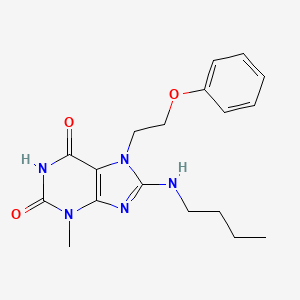 molecular formula C18H23N5O3 B6499779 8-(butylamino)-3-methyl-7-(2-phenoxyethyl)-1H-purine-2,6(3H,7H)-dione CAS No. 476481-62-6