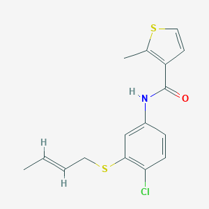 3-Thiophenecarboxamide, N-(3-(2-butenylthio)-4-chlorophenyl)-2-methyl-