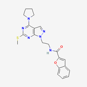 N-{2-[6-(methylsulfanyl)-4-(pyrrolidin-1-yl)-1H-pyrazolo[3,4-d]pyrimidin-1-yl]ethyl}-1-benzofuran-2-carboxamide