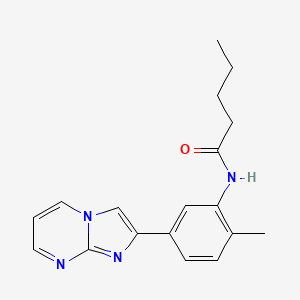 molecular formula C18H20N4O B6500199 N-(5-{imidazo[1,2-a]pyrimidin-2-yl}-2-methylphenyl)pentanamide CAS No. 862810-13-7