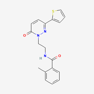 2-methyl-N-{2-[6-oxo-3-(thiophen-2-yl)-1,6-dihydropyridazin-1-yl]ethyl}benzamide