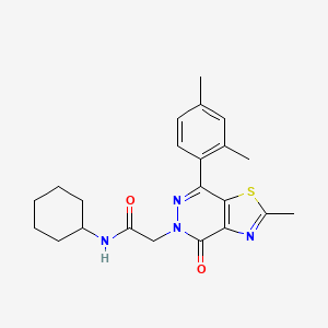 B6500280 N-cyclohexyl-2-[7-(2,4-dimethylphenyl)-2-methyl-4-oxo-4H,5H-[1,3]thiazolo[4,5-d]pyridazin-5-yl]acetamide CAS No. 953960-99-1
