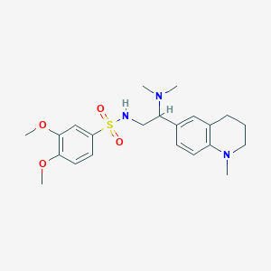 molecular formula C22H31N3O4S B6500307 N-[2-(dimethylamino)-2-(1-methyl-1,2,3,4-tetrahydroquinolin-6-yl)ethyl]-3,4-dimethoxybenzene-1-sulfonamide CAS No. 946346-49-2