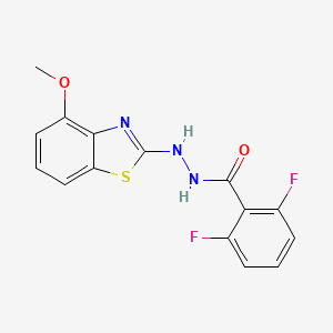 molecular formula C15H11F2N3O2S B6500318 2,6-difluoro-N'-(4-methoxy-1,3-benzothiazol-2-yl)benzohydrazide CAS No. 851978-47-7