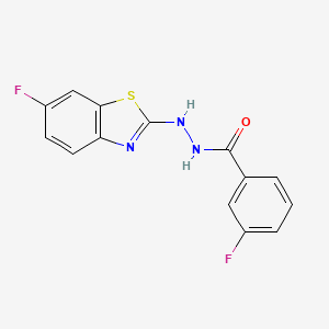 B6500333 3-fluoro-N'-(6-fluoro-1,3-benzothiazol-2-yl)benzohydrazide CAS No. 851980-00-2