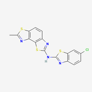 molecular formula C16H9ClN4S3 B6500405 N-(6-chloro-1,3-benzothiazol-2-yl)-11-methyl-3,10-dithia-5,12-diazatricyclo[7.3.0.0^{2,6}]dodeca-1(9),2(6),4,7,11-pentaen-4-amine CAS No. 862976-48-5