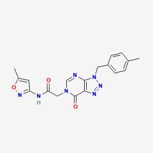 molecular formula C18H17N7O3 B6500450 N-(5-methyl-1,2-oxazol-3-yl)-2-{3-[(4-methylphenyl)methyl]-7-oxo-3H,6H,7H-[1,2,3]triazolo[4,5-d]pyrimidin-6-yl}acetamide CAS No. 847382-01-8