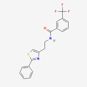 molecular formula C19H15F3N2OS B6500571 N-[2-(2-phenyl-1,3-thiazol-4-yl)ethyl]-3-(trifluoromethyl)benzamide CAS No. 863512-83-8