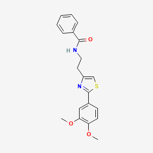 molecular formula C20H20N2O3S B6500578 N-{2-[2-(3,4-dimethoxyphenyl)-1,3-thiazol-4-yl]ethyl}benzamide CAS No. 863556-09-6