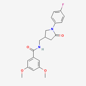 molecular formula C20H21FN2O4 B6500673 N-{[1-(4-fluorophenyl)-5-oxopyrrolidin-3-yl]methyl}-3,5-dimethoxybenzamide CAS No. 954596-54-4