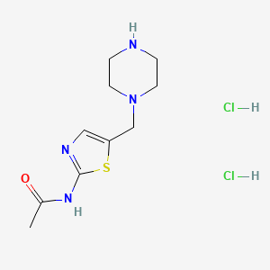 molecular formula C10H18Cl2N4OS B6500681 N-(5-(piperazin-1-ylmethyl)thiazol-2-yl)acetamide dihydrochloride CAS No. 1374408-24-8
