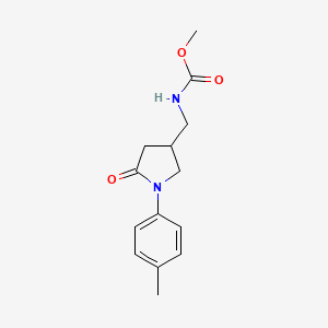 molecular formula C14H18N2O3 B6500705 methyl N-{[1-(4-methylphenyl)-5-oxopyrrolidin-3-yl]methyl}carbamate CAS No. 954623-50-8
